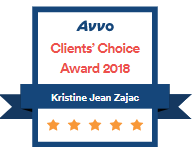 Avvo | Clients' Choice Award 2018 | Kristine jean Zajac | 5 stars
